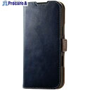 ELECOM iPhone16ProMax用レザーケース 手帳型 耐衝撃 磁石付き ステッチ ネイビー PM-A24DPLFYNV 1個 ■▼693-3860【...