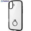 ELECOM iPhone16Plus用タフスリムライトケース フレームカラー 背面クリア リング付き ブラック PM-A24BTSLFCRBK 1個 ■▼69...