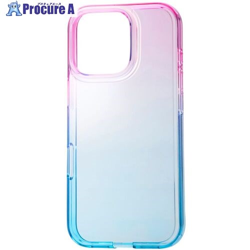 ELECOM iPhone16Pro用ソフトケース グラデーションカラー Meliano サクラ×アクア PM-A24CUCWCPNBU 1個 ■▼693-39...