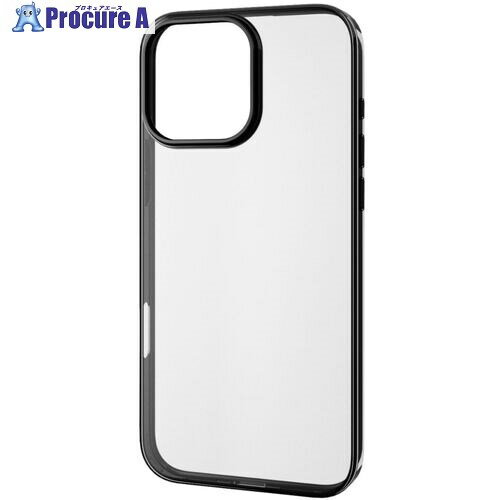 ELECOM iPhone16ProMax用ソフトケース サイドメッキ メタリックブラック PM-A24DUCTMBK 1個 ■▼693-5390
