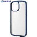 ELECOM iPhone16ProMax用タフスリムライトケース フレーム 背面クリア ストラップシート付 ネイビー PM-A24DTSLFCNV 1個 ■▼...
