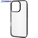 ELECOM iPhone16Pro用ソフトケース サイドメッキ メタリックブラック PM-A24CUCTMBK 1個 ■▼693-5405【代引決済不可】