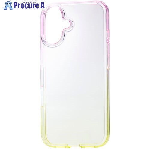 ELECOM iPhone16用ソフトケース グラデーションカラー Meliano ピーチ×ミモザ PM-A24AUCWCPNYL 1個 ■▼693-5460