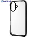 ELECOM iPhone16用ハイブリッドケース エアバッグ 四隅 MUBRAIN ブラック×クリアブラック PM-A24AHVAIRBK 1個 ■▼693-...