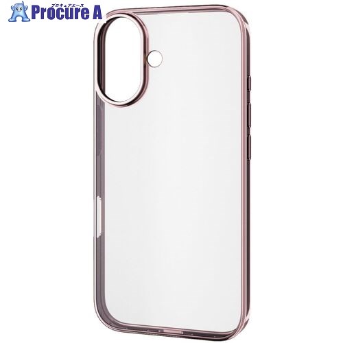 ELECOM iPhone16用ソフトケース サイドメッキ メタリックピンク PM-A24AUCTMPN 1個 ■▼693-5472