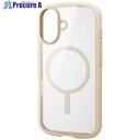 ELECOM iPhone16用タフスリムライトケース フレームカラー MAGKEEP ストラップシート付 アイボリー PM-A24ATSLFCMWH 1個 ■▼693-5485【代引決済不可】(2)