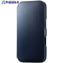 ELECOM iPhone16Pro用レザーケース 手帳型 耐衝撃 NEUTZ 磁石付き ネイビー PM-A24CPLFY2NV 1個 ■▼693-6957【代...