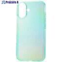ELECOM iPhone16用ソフトケース クリアオーロラ Meliano グリーン PM-A24AUCAGN 1個 ■▼693-6972【代引決済不可】
