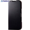 ELECOM iPhone16Pro用レザーケース 手帳型 薄型 磁石付き ブラック PM-A24CPLFUBK 1個 ■▼693-6999【代引決済不可】