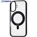 ELECOM iPhone16用ハイブリッドケース MAGKEEP スタンド ブラック PM-A24AMAGSTBK 1個 ■▼693-7026【代引決済不可】