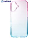 ELECOM iPhone16用ソフトケース グラデーションカラー Meliano サクラ×アクア PM-A24AUCWCPNBU 1個 ■▼693-7035【...