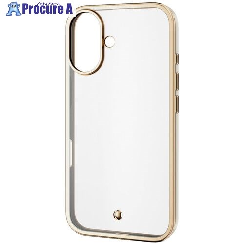 ELECOM iPhone16用ソフトケース メタリックライン グレージュ PM-A24AUCTMLGB 1個 ■▼693-8544
