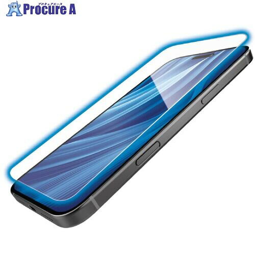 ELECOM iPhone16Plus/15Plus用ガラスフィルム ゴリラ 0.21mm 高透明 ブルーライトカット PM-A24BFLGOBL 1枚 ■▼693-8549