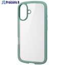 ELECOM iPhone16用タフスリムライトケース フレーム 背面クリア ストラップシート付 グリーン PM-A24ATSLFCGN 1個 ■▼693-8571【代引決済不可】