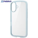 ELECOM iPhone16用タフスリムライトケース フレーム 背面クリア ストラップシート付 ライトブルー PM-A24ATSLFCBU 1個 ■▼693-8586【代引決済不可】