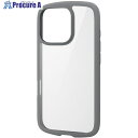 ELECOM iPhone16Pro用タフスリムライトケース フレーム 背面クリア ストラップシート付 グレー PM-A24CTSLFCGY 1個 ■▼693-8624【代引決済不可】