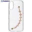 ELECOM iPhone16用ケース ハンドバンド &Me ストラップシート付属 クリア×クリアピンクビーズ PM-A24AHVHBPN 1個 ■▼693-8...