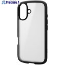 ELECOM iPhone16用タフスリムライトケース フレームカラー 背面クリア シルキークリア ブラック PM-A24ATSLFCSBK 1個 ■▼693-...