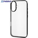 ELECOM iPhone16用ソフトケース サイドメッキ メタリックブラック PM-A24AUCTMBK 1個 ■▼694-0131【代引決済不可】