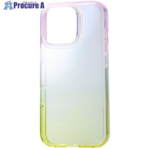 ELECOM iPhone16Pro用ソフトケース グラデーションカラー Meliano ピーチ×ミモザ PM-A24CUCWCPNYL 1個 ■▼694-01...