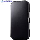 ELECOM iPhone16Pro用レザーケース 手帳型 耐衝撃 NEUTZ 磁石付き ブラック PM-A24CPLFY2BK 1個 ■▼694-0136【代...