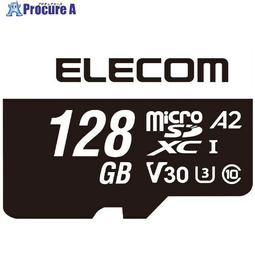 ELECOM MicroSDXCカード データ復旧サービス付 UHS-I U3 V30 128GB MF-MS128GU13A2R 1枚 ■▼694-8033