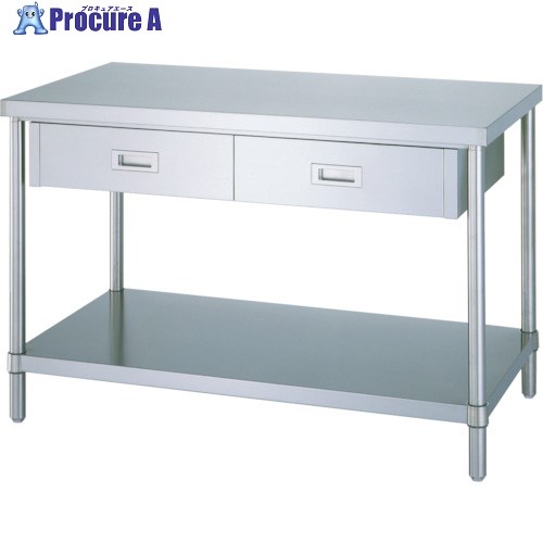 シンコー ステンレス作業台片面引出付(ベタ板棚タイプ・SUS304) 1500×750×800 WDBN-15075 1台 ■▼116-1444 ※個人宅様送り不可