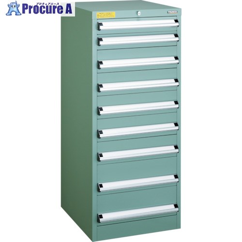 TRUSCO VE5S型中量キャビネット 500×550×H1200 引出9段 VE5S-1202 1台 ■▼479-0251