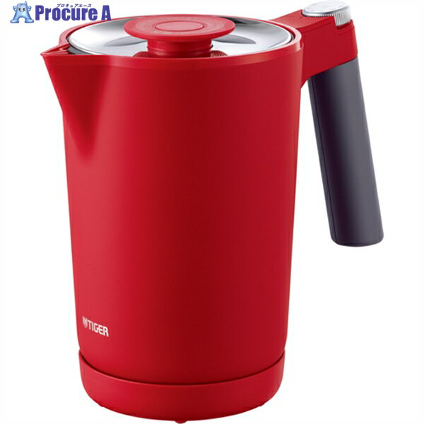 TIGER 蒸気レス電気ケトル ルビーレッド PTQ-A100RR 1台 ■▼683-3042 【送料都度見積】