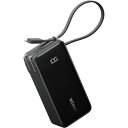 Anker モバイルバッテリー Anker Power Bank (10000mAh, Fusion, Built-In ライトニングケーブル) ブラック A1...