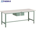 TRUSCO 軽荷重作業台(300kg)AE型 1800X750XH740 薄型2段引出し付 グリーン色 AE-1800UDC2 1台 ■▼183-3852