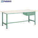 TRUSCO 軽荷重作業台(300kg)AE型 900X600XH740 1段引出付 グリーン色 AE-0960F1 (ニューポリハクショクテンバン) 1台 ■...