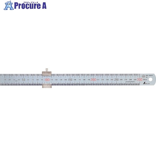 シンワ 直尺300mmストッパー付 76752 1本 ▼332-6098【代引決済不可】