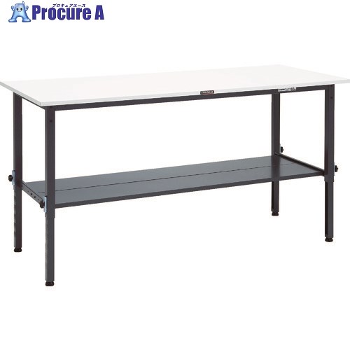 TRUSCO 軽荷重作業台高さ調節式(150kg)AEM型 1800X750XH650〜950 下棚2枚付 ダークグレー色 AEM-1800LT2 DG 1台 ■▼868-8637