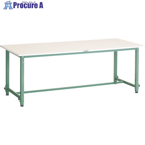 TRUSCO 軽荷重作業台高さ調節式(150kg)AEM型 1800X900XH650～950 基本タイプ グリーン色 AEM-1809 (ポリケショウテンバン) 1台 ■▼285-1059【代引決済不可】