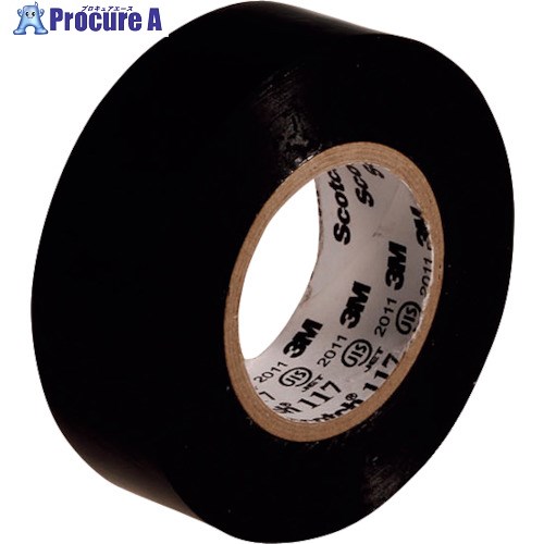 3M ビニールテープ 117 黒 19mmX10m 117 BLA 10 200巻 ■▼179-4284 【送料都度見積】