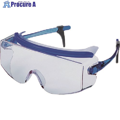 YAMAMOTO 一眼型保護メガネ(オーバーグラスタイプ) 一眼型セーフティ(ウルトラレンズ) レンズ色/テンプルカラー:ブルー CV-737 1個 ▼137-5794