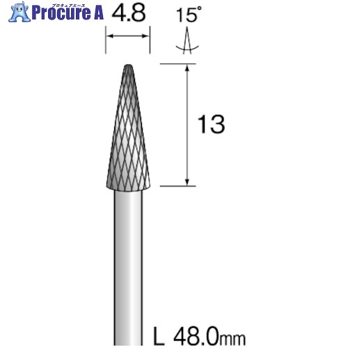 ミニモ 超硬カッター クロスカット Φ4.8 軸径3.0mm BC2173 1本 ▼852-7322【代引決済不可】