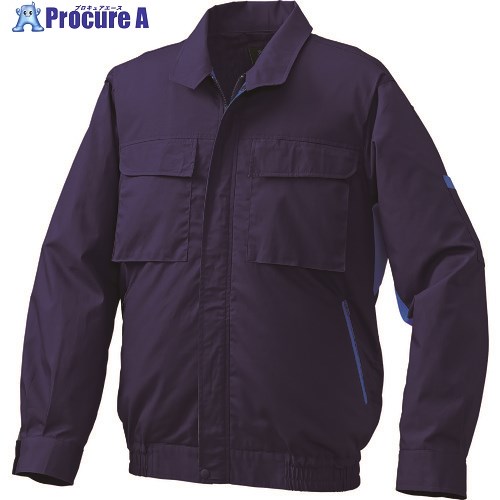 空調服 綿・ポリ混紡脇下マチ付き2空調服[[R下]] ウェアのみ ネイビー×ブルー LL KU91910C03S4 1着 ■▼2..