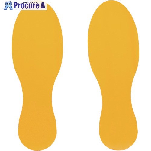 緑十字 路面用足型ステッカー(ラインプロ) 黄 LP-F-Y 210×70mm 2枚組 258160 1組 ▼113-8846【代引決済不可】