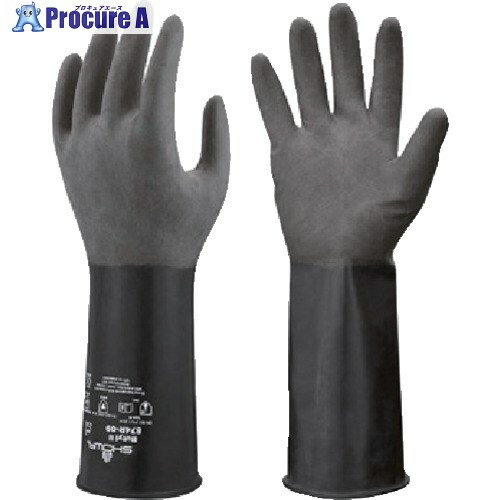 SHOWA 耐薬品手袋 No874R ブチルゴム製化学防護手袋 Lサイズ ブラック NO874R-L 1双 ▼407-5289【代引決済不可】