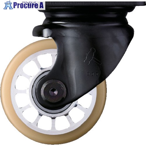 ハンマー 低床重荷重用旋回式ウレタン車輪(アルミホイール・ボールベアリング)75mm 540S-BAU75 1個 ▼125-1473【代引決済不可】