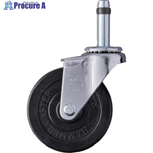 ハンマー 差込み旋回式ゴム車輪 75mm 420K-R75 1個 ▼398-4877