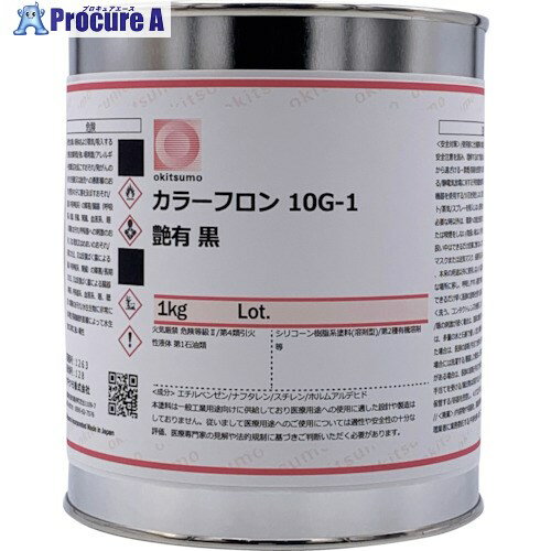 Okitsumo カラーフロン 10G-1 ツヤ有 黒 1KG 10G-1 1KG 1缶 ■▼421-6386【代引決済不可】【送料都度見積】