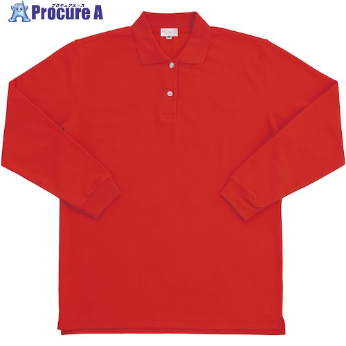クロダルマ レディース長袖ポロシャツ レッド LL 25441L-70-LL 1着 ■▼438-3335【代引決済不可】【送料都度見積】
