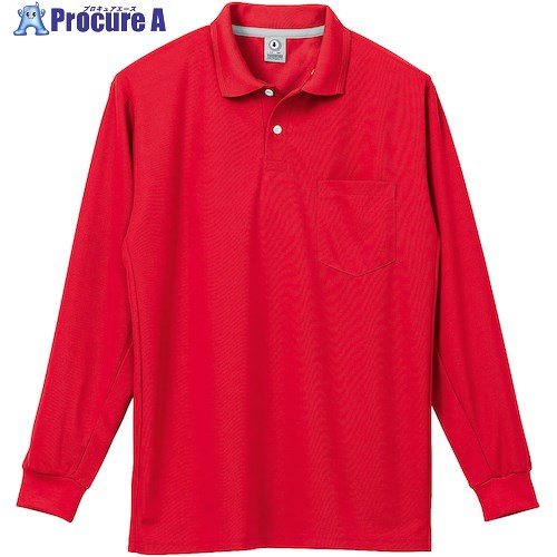 クロダルマ 長袖ポロシャツ レッド M 25446-70-M 1着 ■▼438-8092 【送料都度見積】