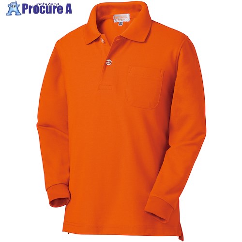 クロダルマ 子供用長袖ポロシャツ オレンジ 130 25441J-28-130 1着 ■▼439-1271 【送料都度見積】