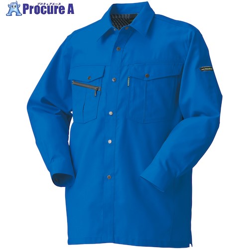 クロダルマ 長袖シャツ(脇スリット) ブルー 5L 25580-10-5L 1着 ■▼558-9870 【送料都度見積】