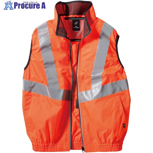 クロダルマ 高視認反射ベスト オレンジ L 26868-28-L 1着 ■▼560-2541【代引決済不可】【送料都度見積】