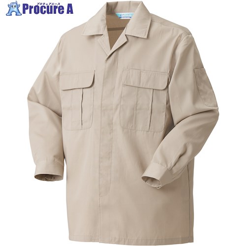 クロダルマ 長袖開衿比翼シャツ ベージュ EL 25373-21-EL 1着 ■▼568-4281 【送料都度見積】